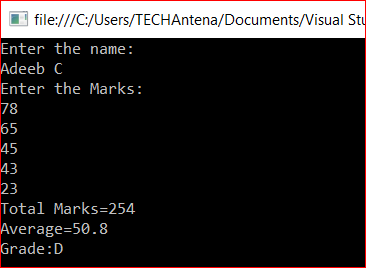 Vb.Net Console Application To Calculate Grades From Given Marks